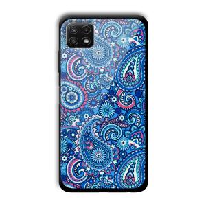 Blue Pattern Customized Printed Glass Back Cover for Samsung Galaxy A22