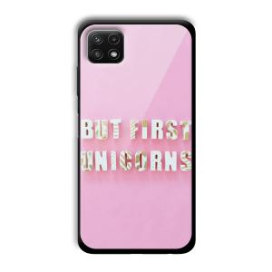 Unicorns Customized Printed Glass Back Cover for Samsung Galaxy A22