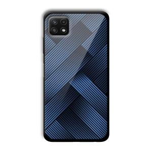 Blue Criss Cross Customized Printed Glass Back Cover for Samsung Galaxy A22