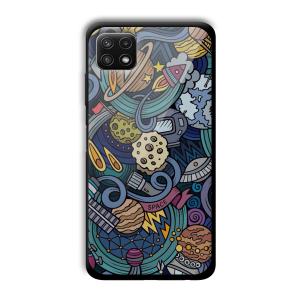 Space Graffiti Customized Printed Glass Back Cover for Samsung Galaxy A22