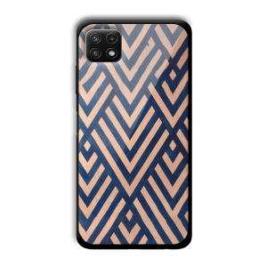 Gold and Blue Customized Printed Glass Back Cover for Samsung Galaxy A22