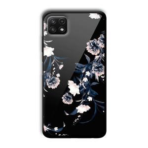 Dark Flowers Customized Printed Glass Back Cover for Samsung Galaxy A22