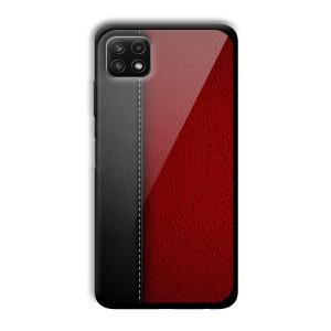 Leather Texture Customized Printed Glass Back Cover for Samsung Galaxy A22