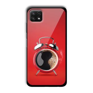 Morning Coffee Customized Printed Glass Back Cover for Samsung Galaxy A22