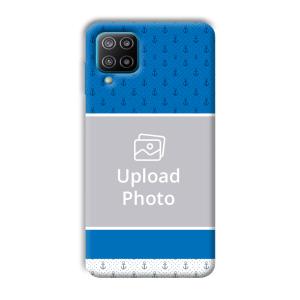 Blue White Design Customized Printed Back Cover for Samsung Galaxy F12