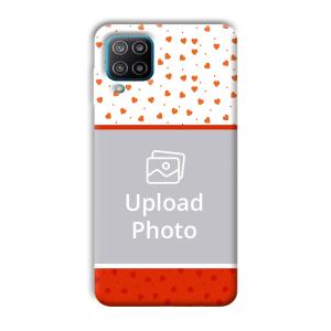 Orange Hearts Customized Printed Back Cover for Samsung Galaxy F12