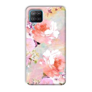 Floral Canvas Phone Customized Printed Back Cover for Samsung Galaxy F12