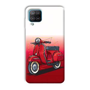 Red Scooter Phone Customized Printed Back Cover for Samsung Galaxy F12