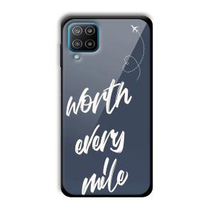 Worth Every Mile Customized Printed Glass Back Cover for Samsung Galaxy F12