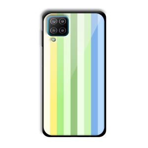 Green and Blue Customized Printed Glass Back Cover for Samsung Galaxy F12