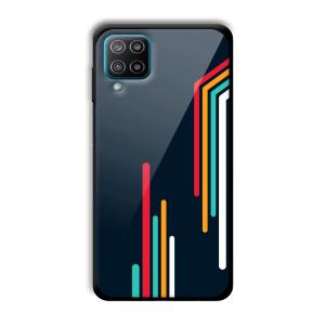 Colorful Stripes Customized Printed Glass Back Cover for Samsung Galaxy F12