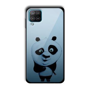 Cute Panda Customized Printed Glass Back Cover for Samsung Galaxy F12