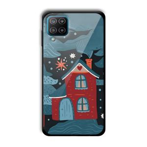 Red House Customized Printed Glass Back Cover for Samsung Galaxy F12