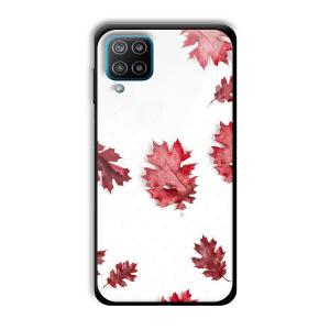 Red Leaves Customized Printed Glass Back Cover for Samsung Galaxy F12