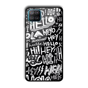 Hello Customized Printed Glass Back Cover for Samsung Galaxy F12