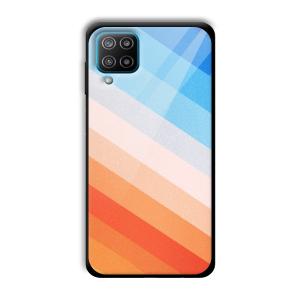 Colorful Stripes Customized Printed Glass Back Cover for Samsung Galaxy F12
