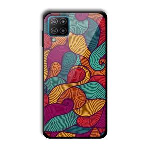 Curved Colors Customized Printed Glass Back Cover for Samsung Galaxy F12