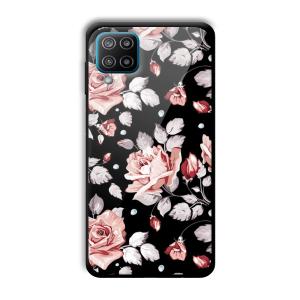 Flowery Design Customized Printed Glass Back Cover for Samsung Galaxy F12