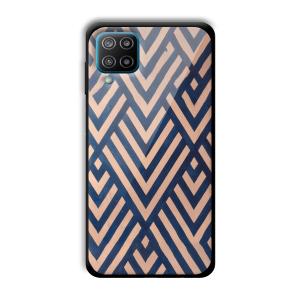 Gold and Blue Customized Printed Glass Back Cover for Samsung Galaxy F12