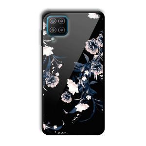 Dark Flowers Customized Printed Glass Back Cover for Samsung Galaxy F12