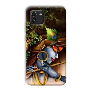 Krishna & Flute Phone Customized Printed Back Cover for Samsung Galaxy A03