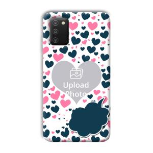 Blue & Pink Hearts Customized Printed Back Cover for Samsung Galaxy A03s
