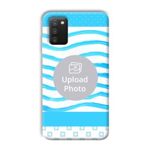 Blue Wavy Design Customized Printed Back Cover for Samsung Galaxy A03s