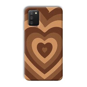 Brown Hearts Phone Customized Printed Back Cover for Samsung Galaxy A03s