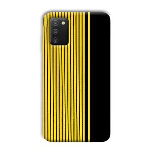 Yellow Black Design Phone Customized Printed Back Cover for Samsung Galaxy A03s