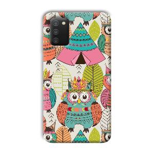 Fancy Owl Phone Customized Printed Back Cover for Samsung Galaxy A03s