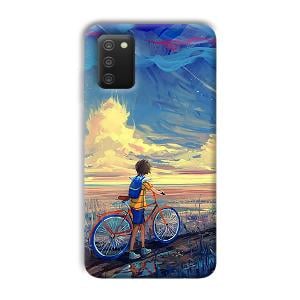 Boy & Sunset Phone Customized Printed Back Cover for Samsung Galaxy A03s