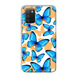 Blue Butterflies Phone Customized Printed Back Cover for Samsung Galaxy A03s