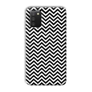 Black White Zig Zag Phone Customized Printed Back Cover for Samsung Galaxy A03s