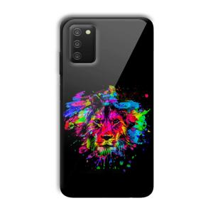 Colorful Lion Customized Printed Glass Back Cover for Samsung Galaxy A03s