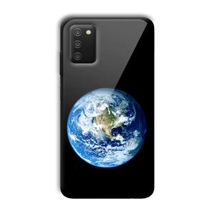 Floating Earth Customized Printed Glass Back Cover for Samsung Galaxy A03s