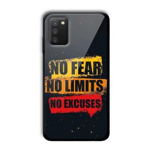 No Fear Customized Printed Glass Back Cover for Samsung Galaxy A03s