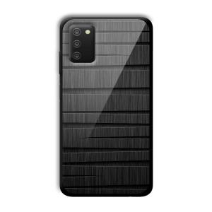 Black Wooden Pattern Customized Printed Glass Back Cover for Samsung Galaxy A03s