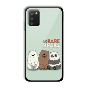 We Bare Bears Customized Printed Glass Back Cover for Samsung Galaxy A03s