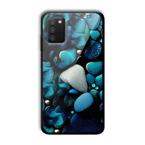 Aqua Blue Customized Printed Glass Back Cover for Samsung Galaxy A03s