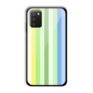 Green and Blue Customized Printed Glass Back Cover for Samsung Galaxy A03s