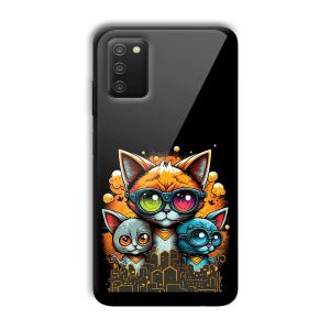 Cats Customized Printed Glass Back Cover for Samsung Galaxy A03s