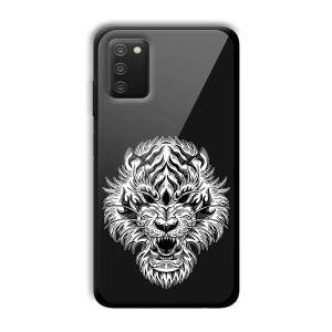Angry Lion Customized Printed Glass Back Cover for Samsung Galaxy A03s