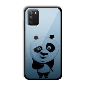 Cute Panda Customized Printed Glass Back Cover for Samsung Galaxy A03s
