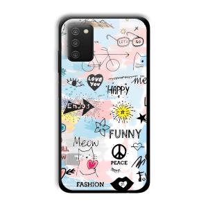 Illustrations Customized Printed Glass Back Cover for Samsung Galaxy A03s
