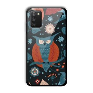 Blue Owl Customized Printed Glass Back Cover for Samsung Galaxy A03s