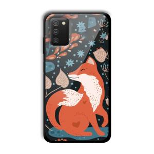 Cute Fox Customized Printed Glass Back Cover for Samsung Galaxy A03s