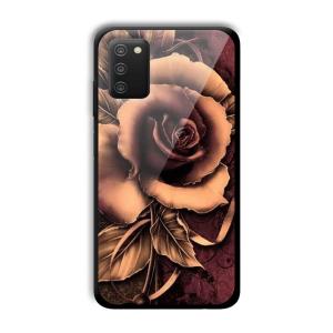 Brown Rose Customized Printed Glass Back Cover for Samsung Galaxy A03s
