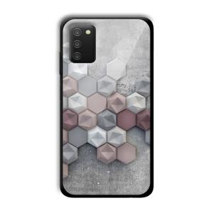 Blocks of Grey Customized Printed Glass Back Cover for Samsung Galaxy A03s