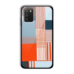 Orange Stripes Customized Printed Glass Back Cover for Samsung Galaxy A03s