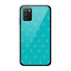 Teal Anchor Customized Printed Glass Back Cover for Samsung Galaxy A03s